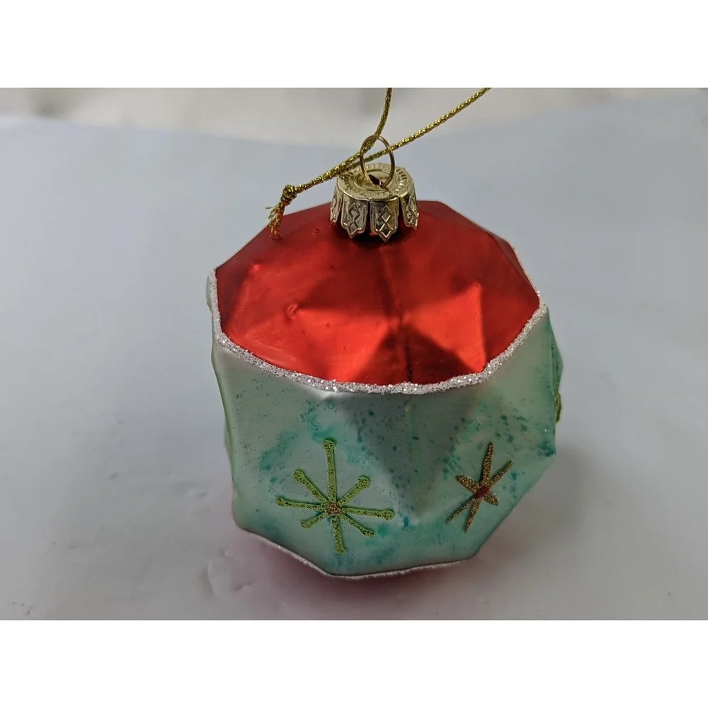 Kurt Adler Glass Ornament Red Blue‎